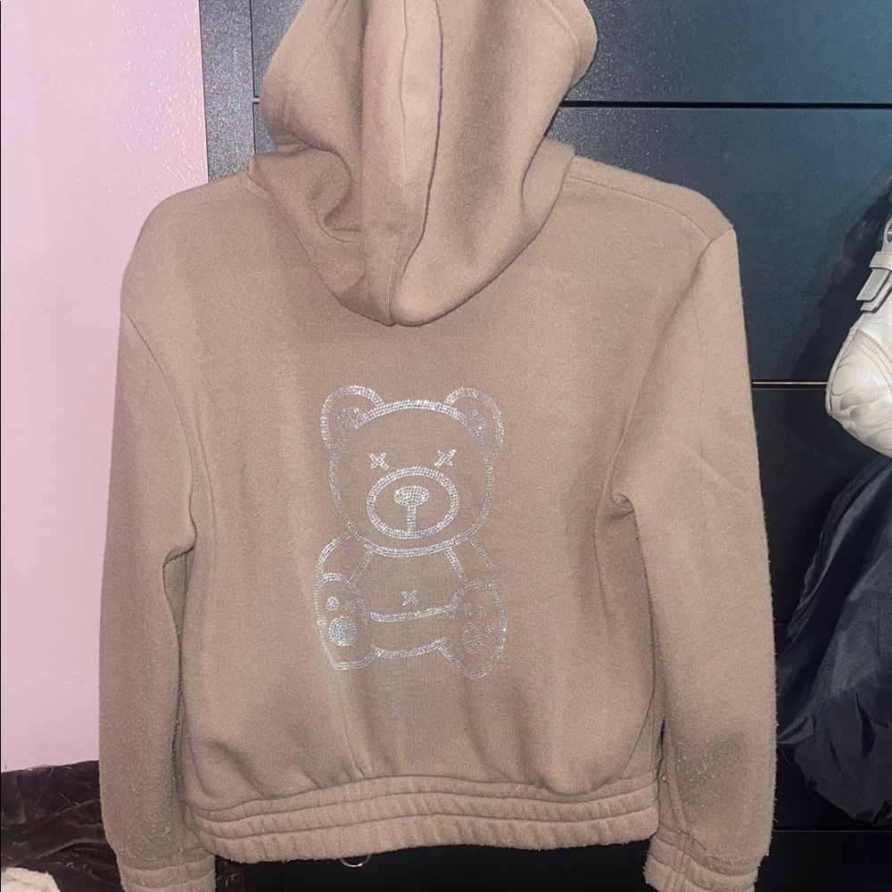 Tan Rhinestone Bear Jacket